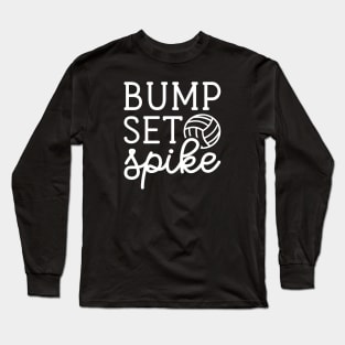Bump Set Spike Volleyball Girls Boys Cute Funny Long Sleeve T-Shirt